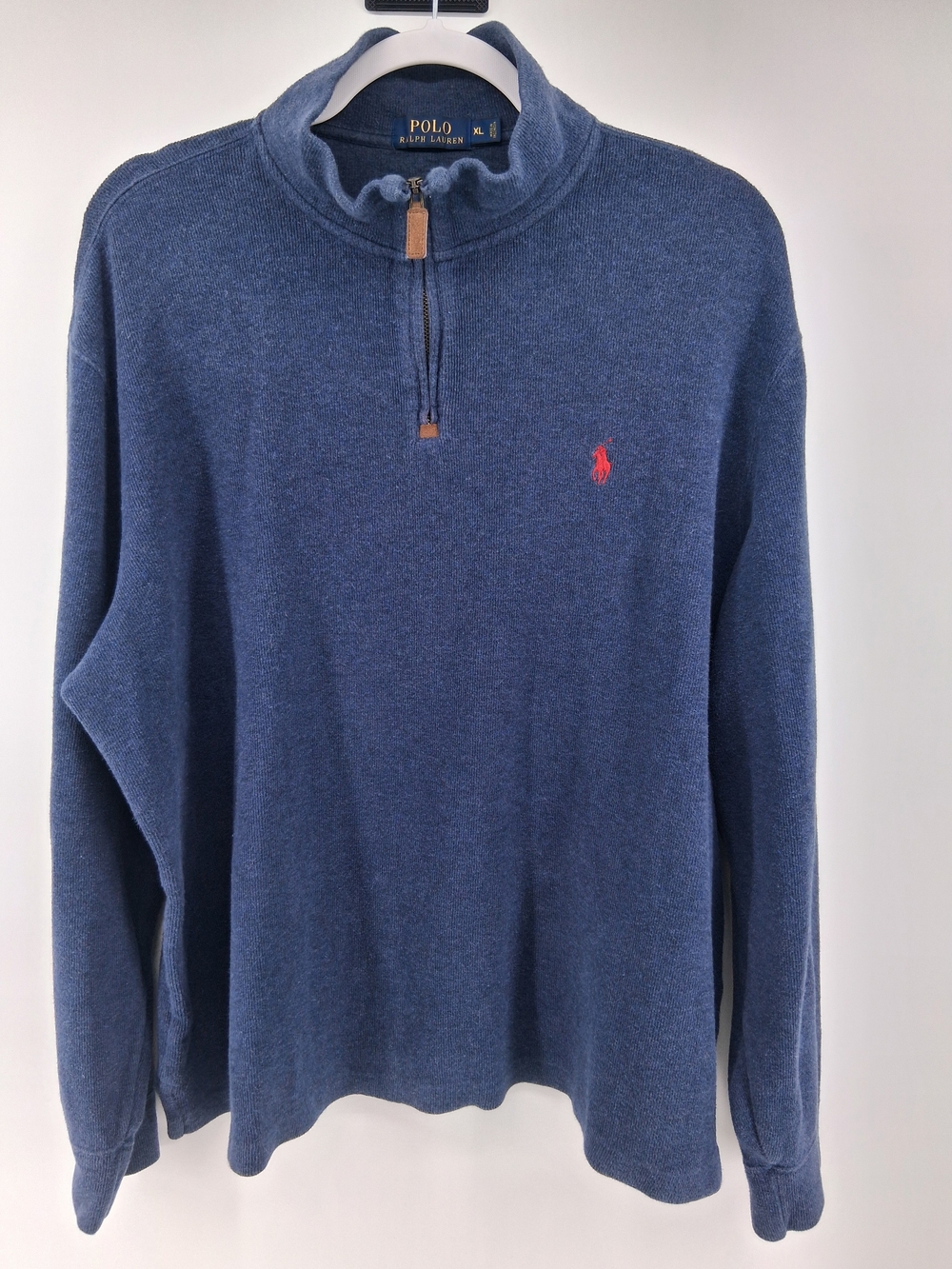Polo by Ralph Lauren Navy Half-Zip Sweater with Red Pony Logo